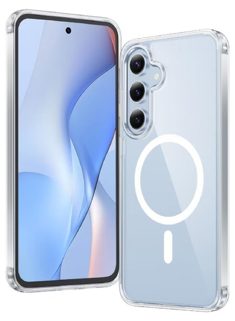 MOBM Samsung Galaxy S24 FE Clear Magnetic Case with Privacy Screen Protector and Tempered Glass Pack of 3 - Image 2